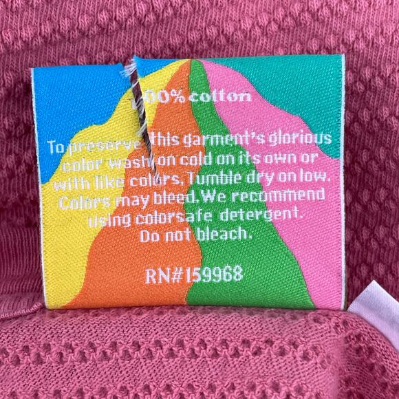 Big Bud Press Pink Honeycomb Texture Thermal Raspberry Long Sleeve Top Size XS - Picture 7 of 7